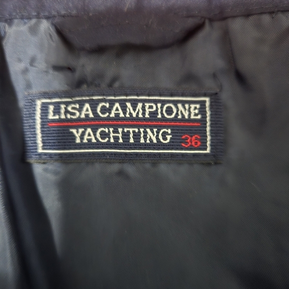 LISA CAMPIONE YACHTING navy/red/white quilted vest. Size 36/ large - Picture 8 of 11